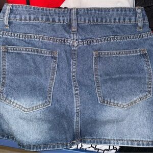 SHEIN Light Blue Denim Mini Skirt